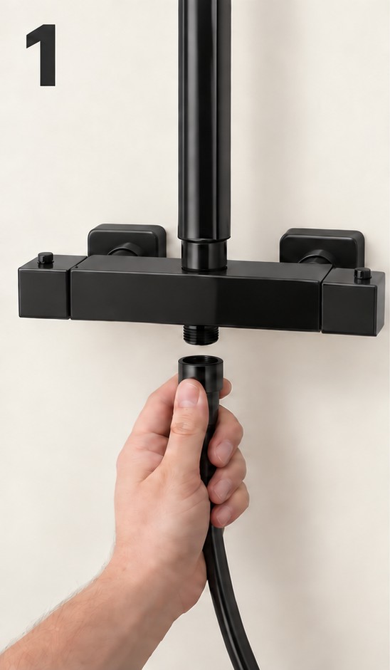 Step 1: disconnect the hose from the shower valve outlet